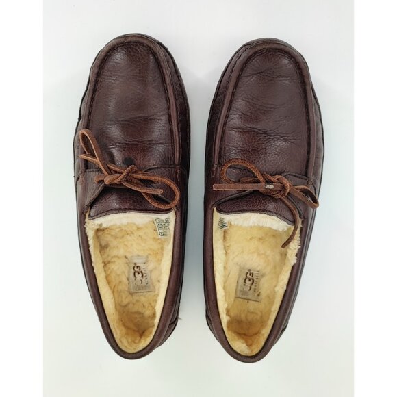 Ugg Australia Men\'s Byron Brown Leather Moccasin Shoes Size 10 US main image 5